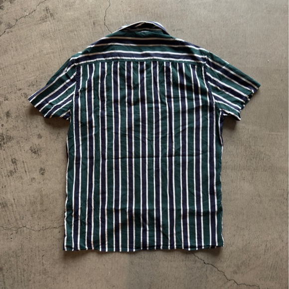 Selected Homme / shirt in vertical stripe / blue and green / medium - Picture 7 of 9